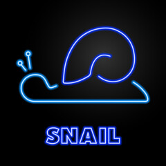 snail neon sign, modern glowing banner design, colorful modern design trends on black background. Vector illustration.