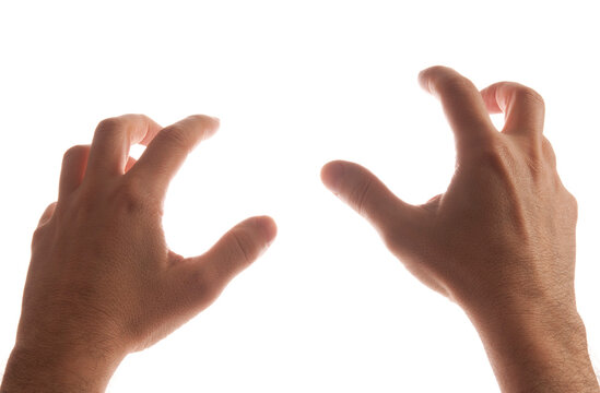 male hands gesture of grabbing