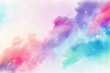 Watercolor pastel colorful background texture. Cute soft backdrop. Ai generated
