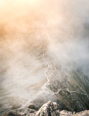 Breathtaking views over the valley of impressive Tatra mountains in misty weather. National park in Zakopane, Poland. © Viesturs