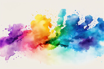 Watercolor colorful background. Rainbow backdrop. Ai generated