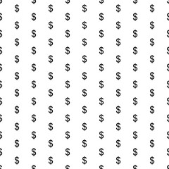 Square seamless background pattern from geometric shapes. The pattern is evenly filled with big black dollar symbols. Vector illustration on white background