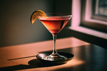 Glass of cold Cosmopolitan Cocktail - obrazy, fototapety, plakaty
