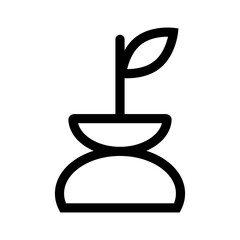 Flowerpot icon line isolated on white background. Black flat thin icon on modern outline style. Linear symbol and editable stroke. Simple and pixel perfect stroke vector illustration