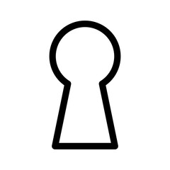 Key hole icon line isolated on white background. Black flat thin icon on modern outline style. Linear symbol and editable stroke. Simple and pixel perfect stroke vector illustration