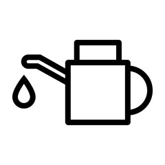 Machine oil icon line isolated on white background. Black flat thin icon on modern outline style. Linear symbol and editable stroke. Simple and pixel perfect stroke vector illustration