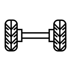 Car wheel icon line isolated on white background. Black flat thin icon on modern outline style. Linear symbol and editable stroke. Simple and pixel perfect stroke vector illustration