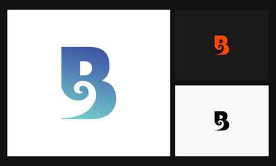 letter B concept design aqua, water, wave, ocean logo