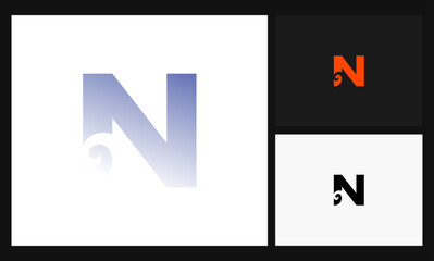 letter N concept design aqua, water, wave, ocean logo