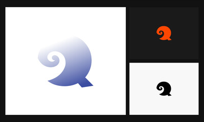 letter Q concept design aqua, water, wave, ocean logo