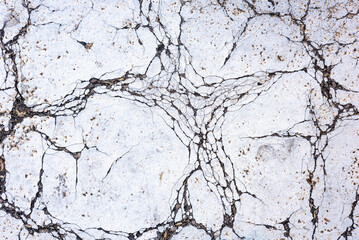Abstract texture of damaged cracked white surface for backgounds
