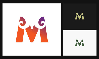 M concept design horns, goat, ethnic logo