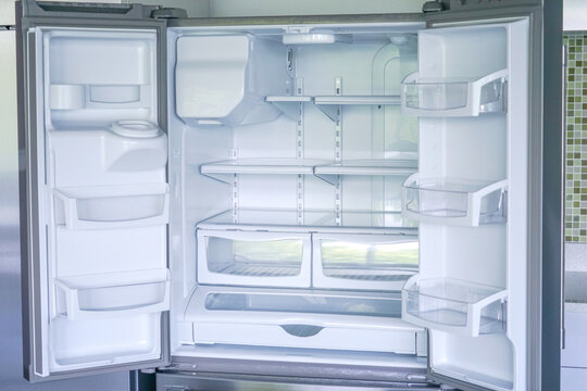 Empty Refrigerator With Door Open