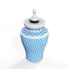 Glass vase 3d render in green design