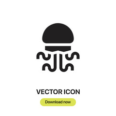 Fototapeta premium jellyfish icon vector. Linear style sign for mobile concept and web design.jellyfish symbol illustration. Pixel vector graphics - Vector. 