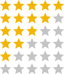 Five stars customer product rating vector. 5 star rating review.