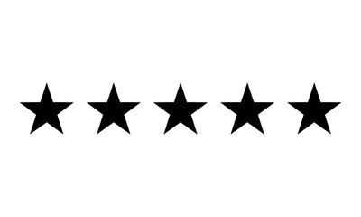 Five stars customer product rating vector. 5 star rating review.