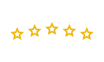 Five stars customer product rating vector. 5 star rating review.