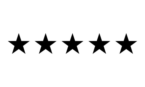 Five stars customer product rating vector. 5 star rating review.