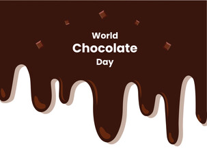 Happy world chocolate day, 7 july, Hand lettering for poster, postcard, label, sticker, logo, Vector illustration, social media post, banner, poster, flyer, typography