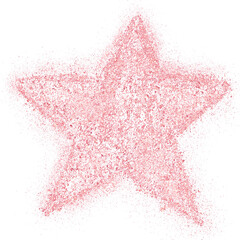Rose gold glitter hand-drawn star