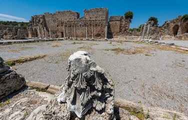 The ruins of the ancient city of Perge in Antalya.