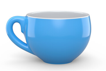 Ceramic coffee cup for cappuccino, americano, espresso, mocha, latte on white