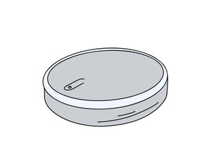 Robot vacuum cleaner, doodle style. Vector illustration