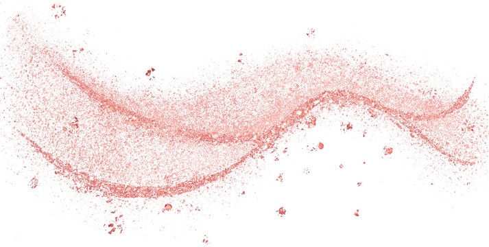 Rose gold glitter hand-drawn curve line abstract