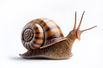Beautiful snail on a white background