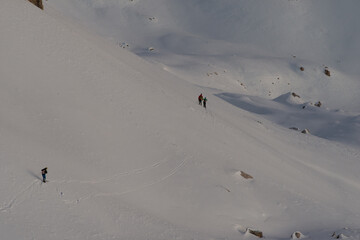 sunrise in the snow dolomites