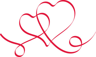 Calligraphic flourish heart. Hand drawn vintage wedding element. Swirl ornament