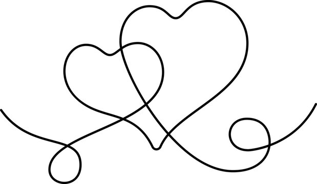 Calligraphic flourish heart. Hand drawn vintage wedding element. Swirl ornament