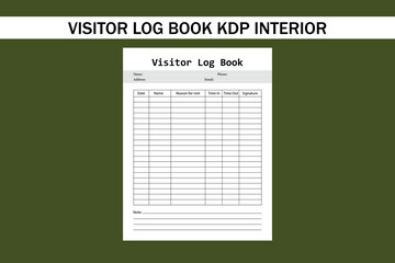 visitor log book kdp interior