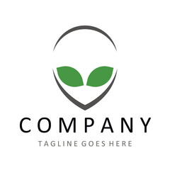 UFO, alien logo. Vector illustration.