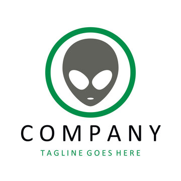 UFO, alien logo. Vector illustration.