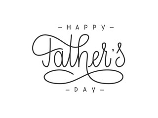 Happy Fathers Day text. Handwritten vector Lettering for International Father’s Day.