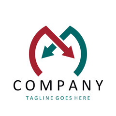 Arrow logo. Abstract shape logo for company name