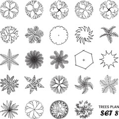 Obraz premium Architectural Drawing Trees Plan Set 8