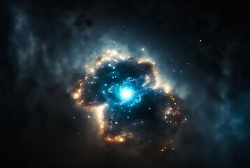 space illustration with stars and nebula. Generative AI