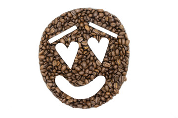 Fototapeta na wymiar Coffee face emoji