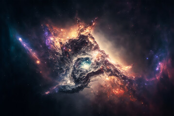 Obraz na płótnie Canvas space illustration with stars and nebula. Generative AI