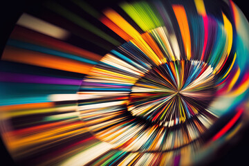 backdrop of a contemporary colorful abstract motion circle blur. Generative AI