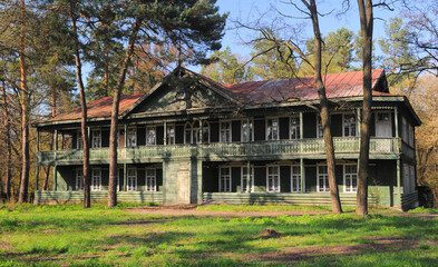 Abandoned old timber villa in Cherkasy City, Ukraine