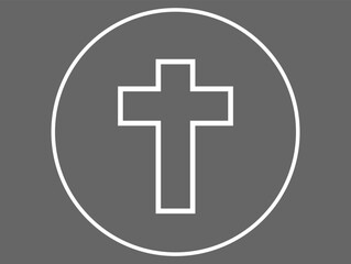 Fototapeta premium Christian cross. Christian vector isolated on dark background