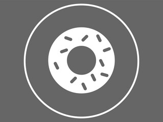 Donut icon. Sweet vector isolated on dark background