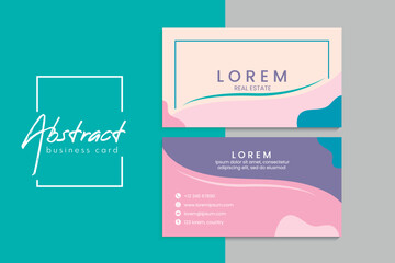 Vector abstract creative business cards (back and front set template)