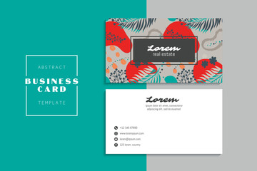 Fototapeta premium Vector abstract creative business cards (back and front set template)