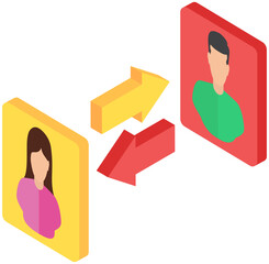 App for chatting online mailing. Program, social network for virtual communication via Internet. Account, user profiles in social media service. Digital technology, mobile application, phone messenger