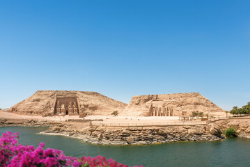 Abu Simbel, Egypt; January 7, 2023 - The two massive rock-cut temples of Abu Simbel are situated on...